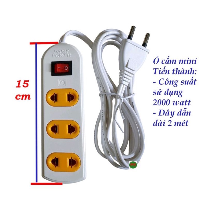 Ổ cắm điện mini Tiến thành 2 ổ cắm hoặc 3 ổ cắm