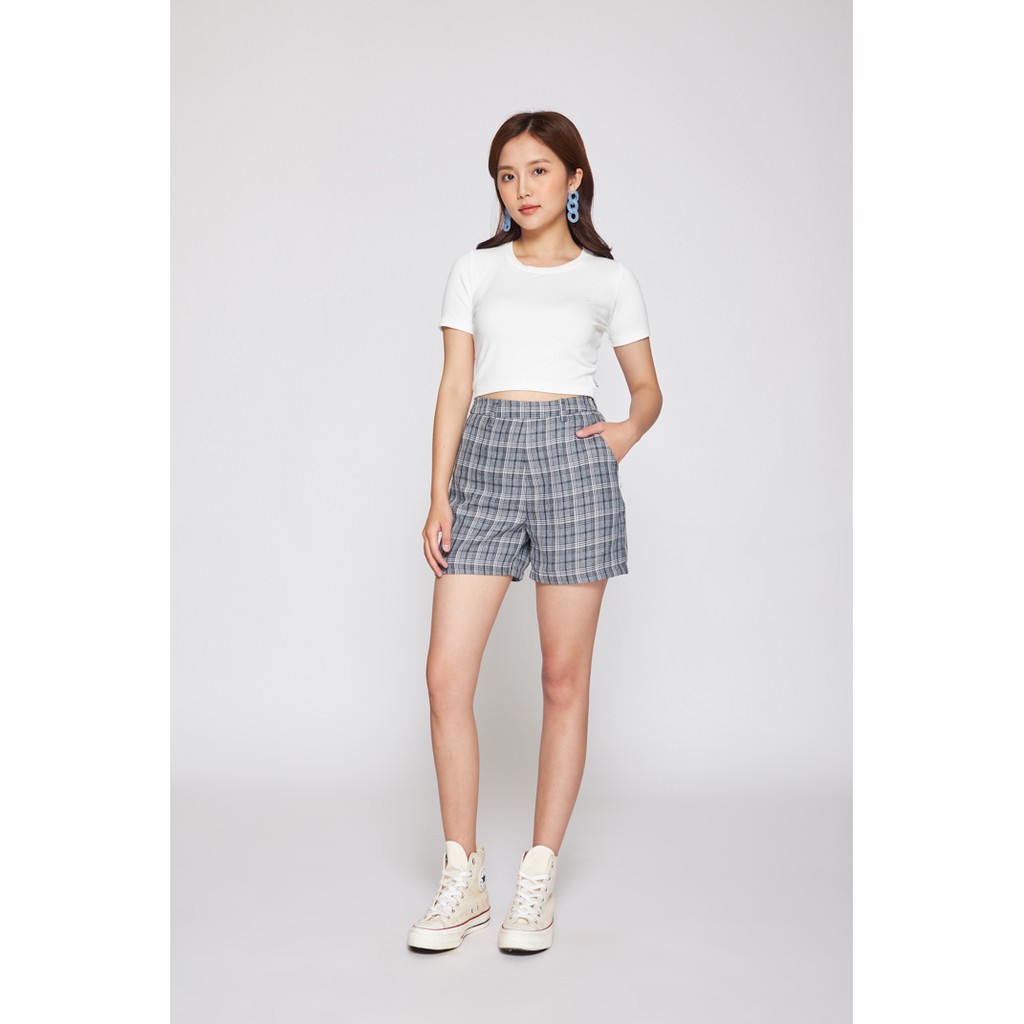 Quần Short Nữ BOO  Dáng Bermuda 1/2 Elastic Màu Sắc Phong Cách Hàn Quốc