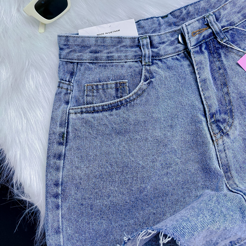 Quân Jean Short Nữ Lưng Cao Basic Màu Xanh Nhạt,Đậm Size S M L Shop Yuri Jeans | BigBuy360 - bigbuy360.vn