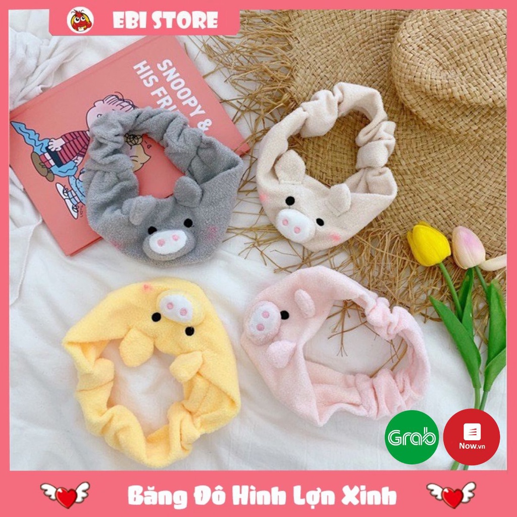 Băng Đô Rửa Mặt ❤️ Ebi Store - Freeship ❤️ Băng Đô Tẩy Trang Mặt Lợn Đáng Yêu Cute Mềm Mịn Không Gẫy Tóc