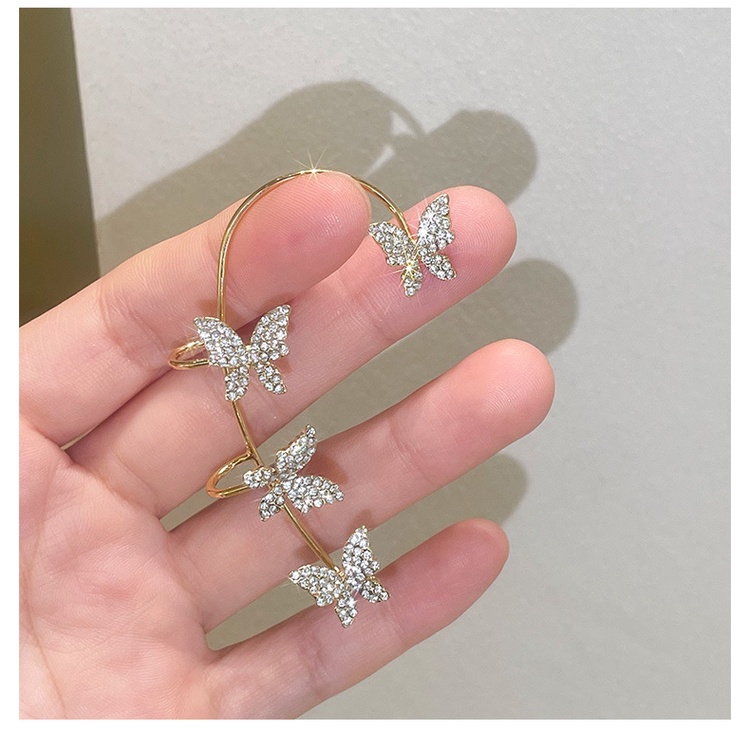 Khuyên kẹp vành tai GMAI hình bướm đính đá zircon long lanh thời trang cho nữ