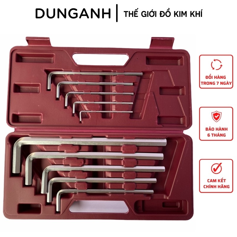 Bộ lục giác 3 - 17 siêu bền, bộ lục giac 10 chi tiết - Kim Khí Dung Anh