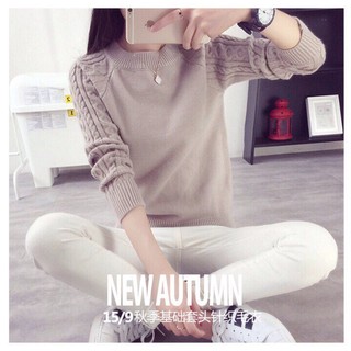 Áo len phối tay gân KL498T