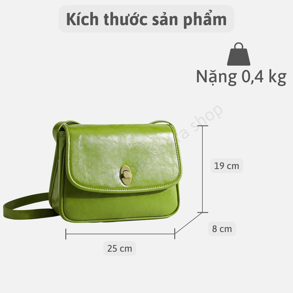 Túi xách nữ đeo chéo, túi đeo chéo mầu xanh Trendy size 25 nhiều mầu