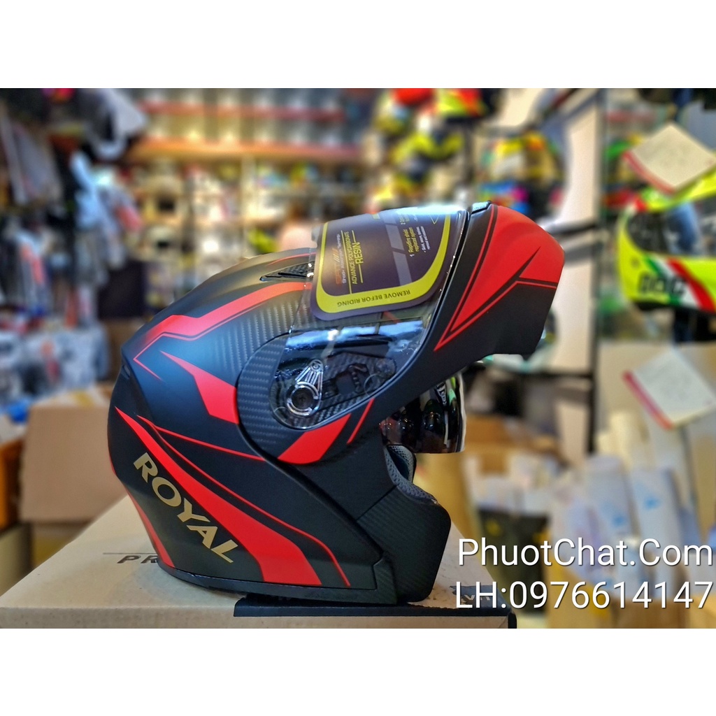 Nón bảo hiểm Fullface M179 màu V3 đen đỏ