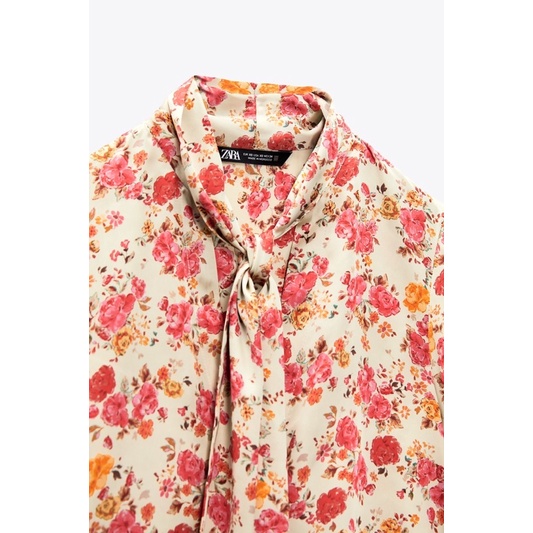 Áo sơ mi hoạ tiết hoa ZARA AUTH SIZE XS