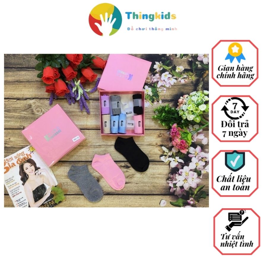 Hộp 10 đôi tất chống hôi chân cho nam và nữ- Êm chân - Kháng khuẩn - Khử mù- Thingkids