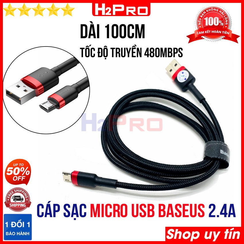 Cáp sạc nhanh -Type C-Micro Usb Baseus H2Pro cao cấp dài 1M (1 chiếc),cáp sạc dùng cho IPvà cho Android