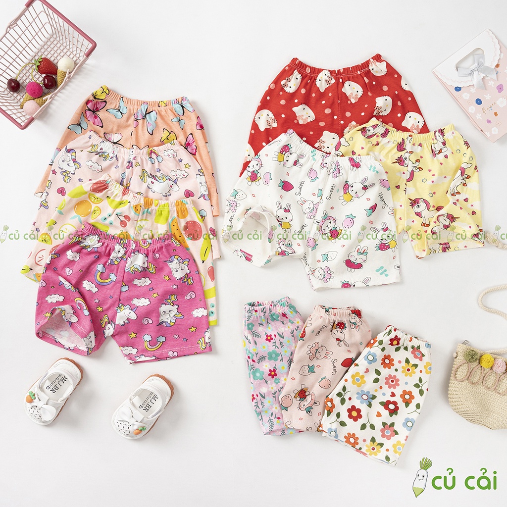 Quần chục đùi Bé Gái chất cotton borip loại đẹp QCH12