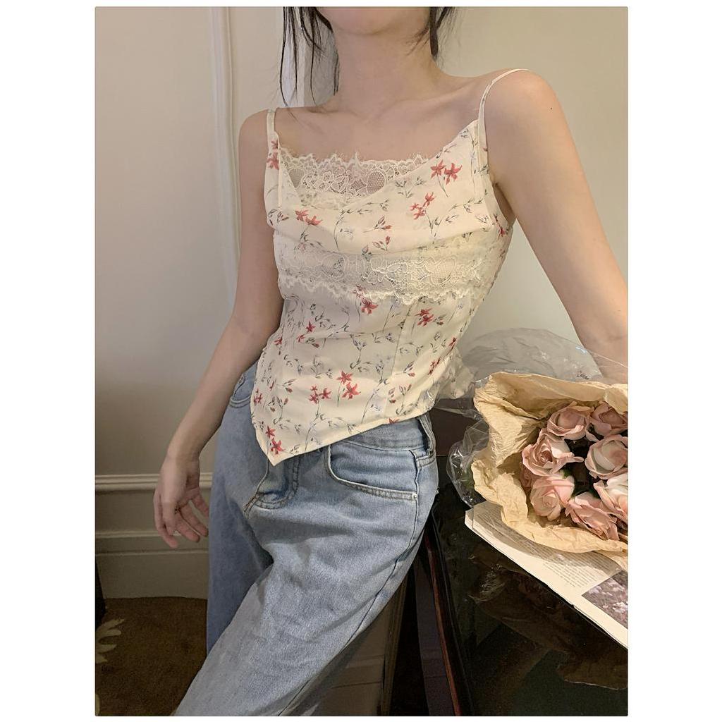 Porozi Áo Sát Nách Chất Liệu chiffon Phối Ren Hoa Thời Trang Mùa Hè Cho Nữ