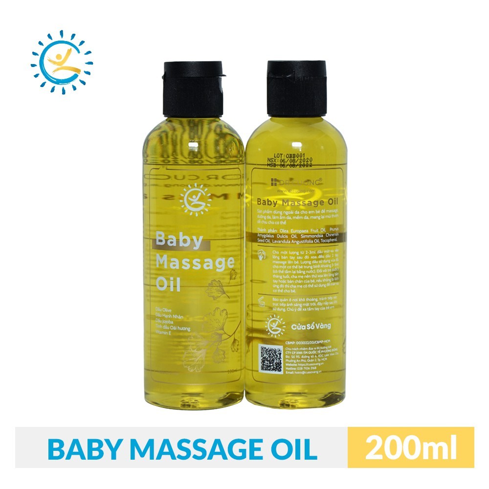 Dầu massage baby cửa sổ vàng