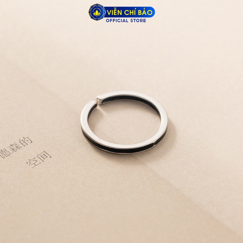 Nhẫn bạc nữ đá đen đơn giản chất liệu bạc 925 thời trang phụ kiện trang sức nữ thương hiệu Viễn Chí Bảo N000712
