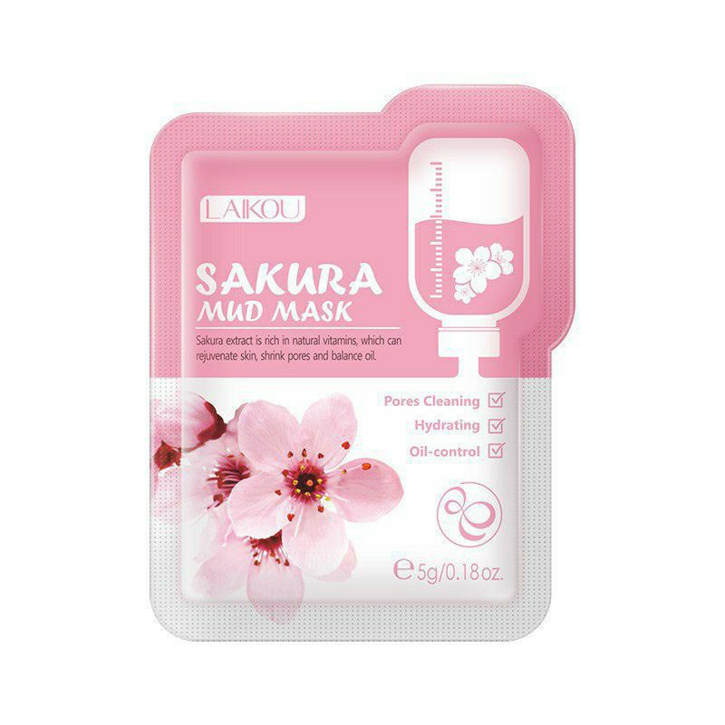 (Gói nhỏ - 5 gram) Mặt nạ Bùn hoa anh đào sakura mini mud mask - Laikou sale.top