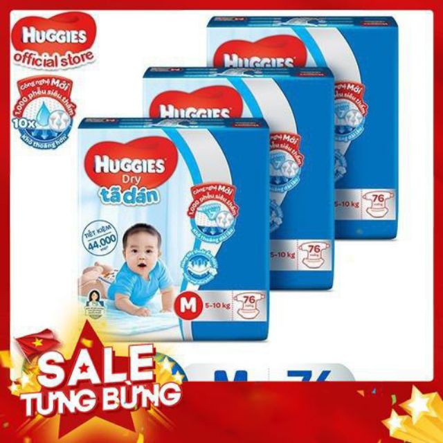 TÃ DÁN CỰC ĐẠI HUGGIES M74/ L68 /XL62 /XXL56  {mẫu mới }