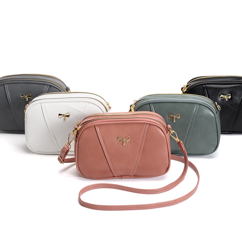 Túi đeo vai IELGY hình vuông cỡ lớn đính nơ phong cách Hàn Quốc dành cho nữ