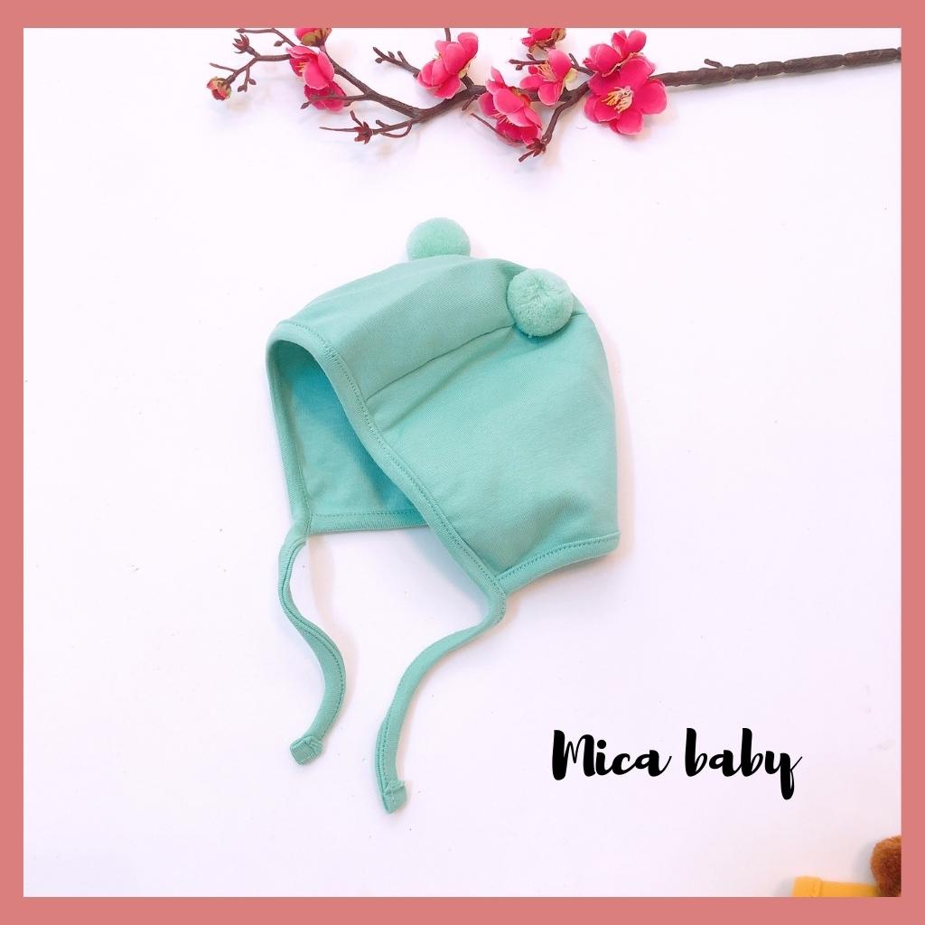 Mũ cotton cục bông cho bé hàng QC từ 0-12 tháng Mica Baby MD160