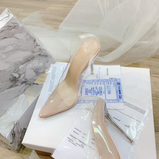 (Có sẵnH) Giày cao gót mica êm chân gót 10p fullbox