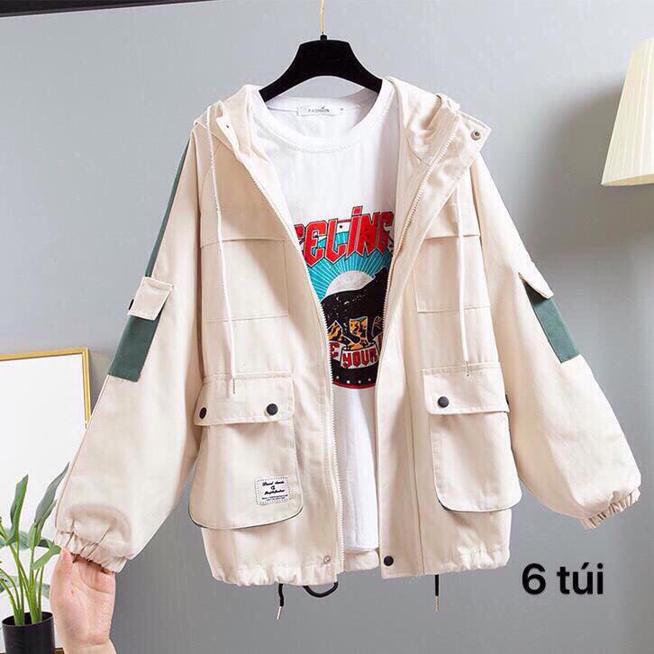 Áo Khoác Kaki Nữ 6 túi unisex form rộng cho nam nữ (Hàng tốt) | BigBuy360 - bigbuy360.vn