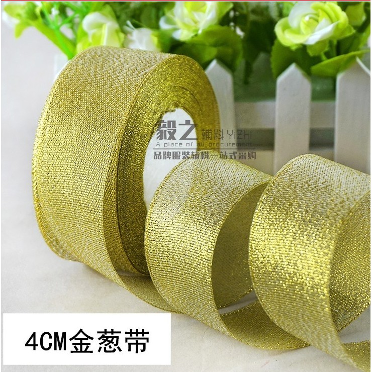 Ruy băng kim tuyến bản rộng 1cm - 2cm - 2,5cm - 4cm (22m/cuộn)