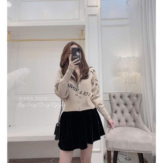Khoác len ép chữ khoá kéo
