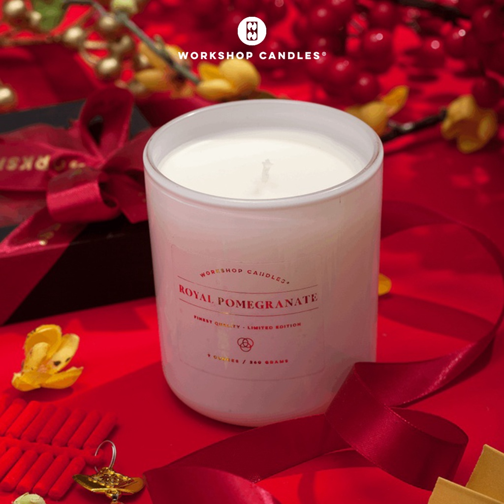 Nến thơm cao cấp Royal Pomegranate Workshop Candles H&amp;H Home 260gr hương tươi mát quyến rũ