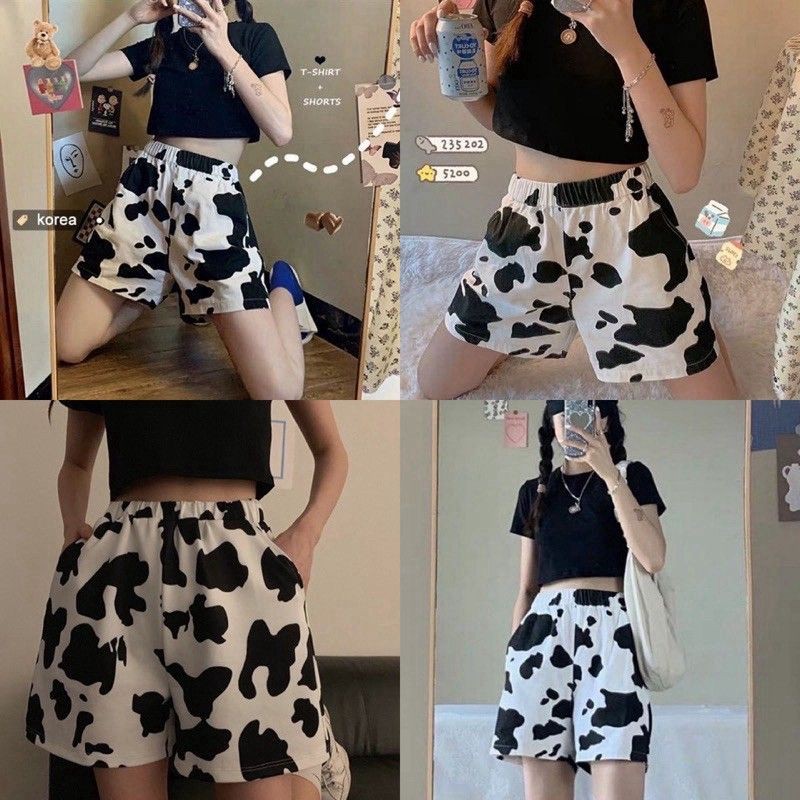 Quần shorts ngố thun BÒ SỮA HOT TREND