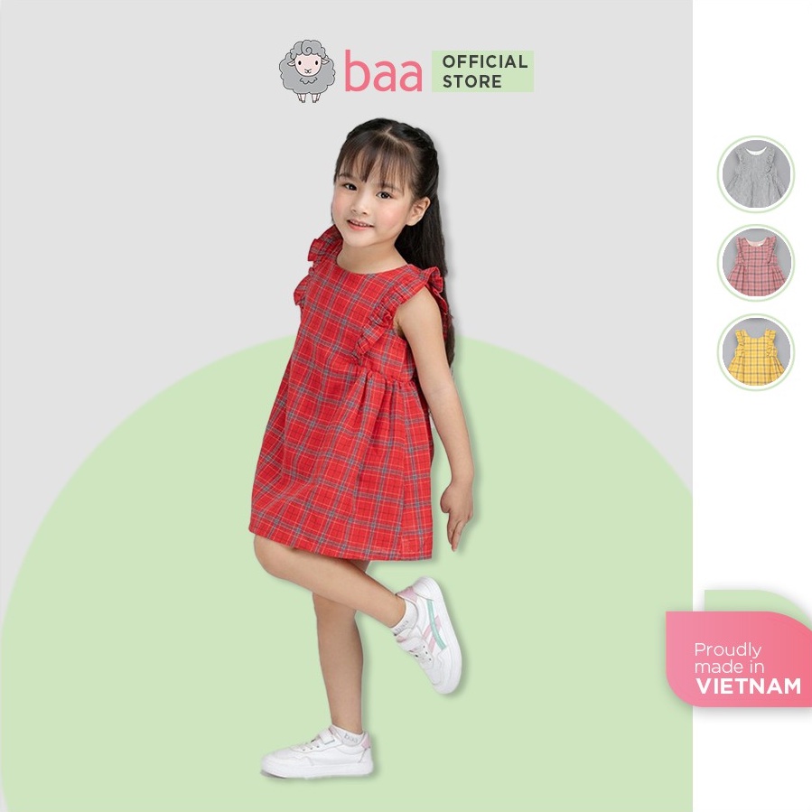 Váy xòe cho bé gái BAA BABY bèo nhún ngực kẻ caro - GT-AD03C