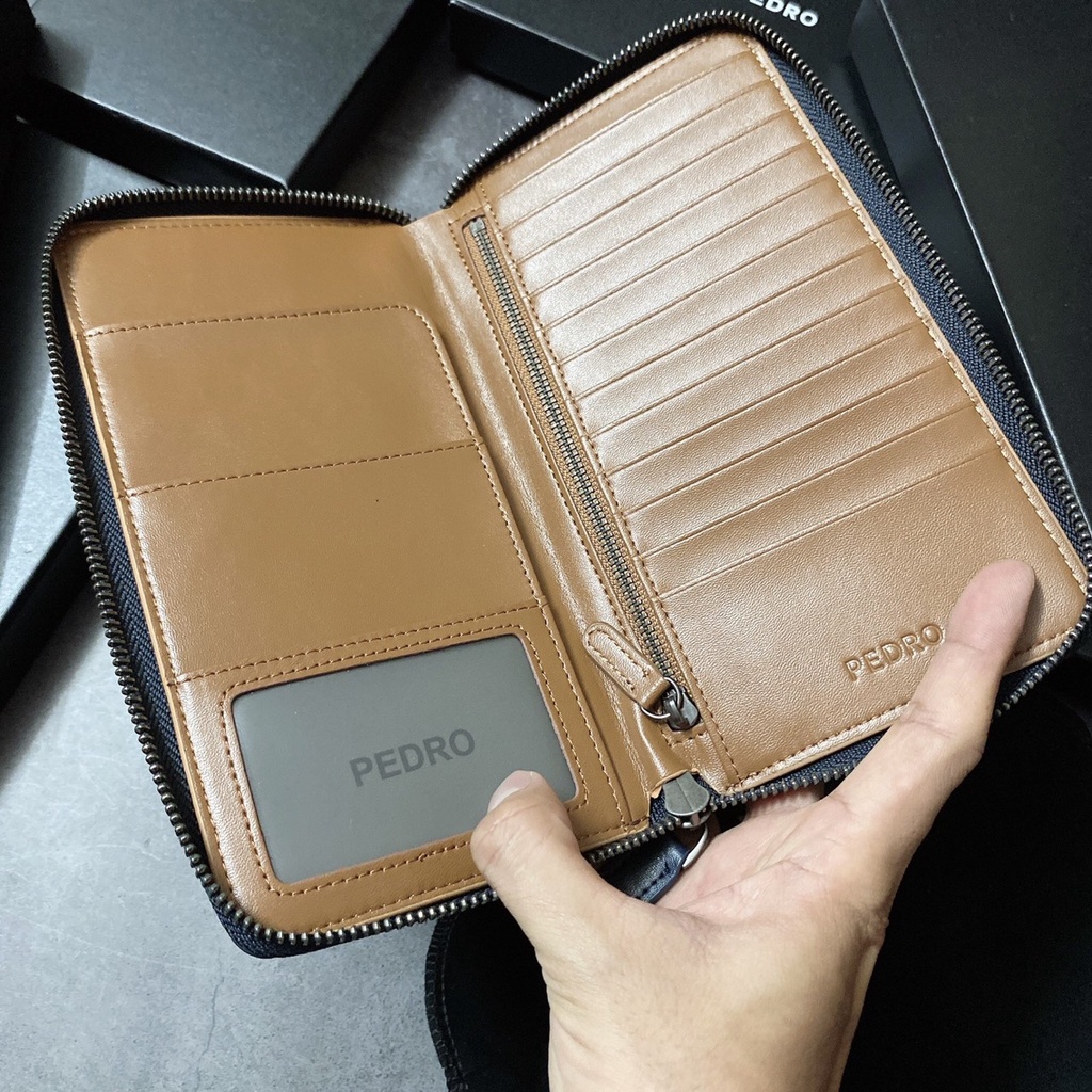 Ví nam dài khóa kéo Pedro phối màu siêu đẹp full box