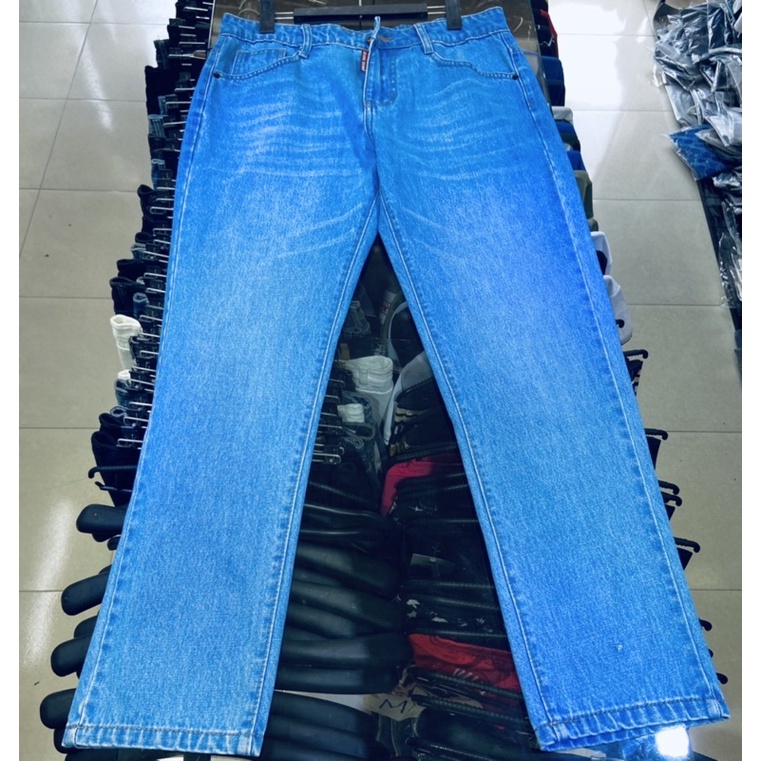 Quần jean nam dáng xuông có hoạ tiết phối mầu, Quần xuông thời trang nam đơn giản dễ phối btshop từ 45 đến 75 kg