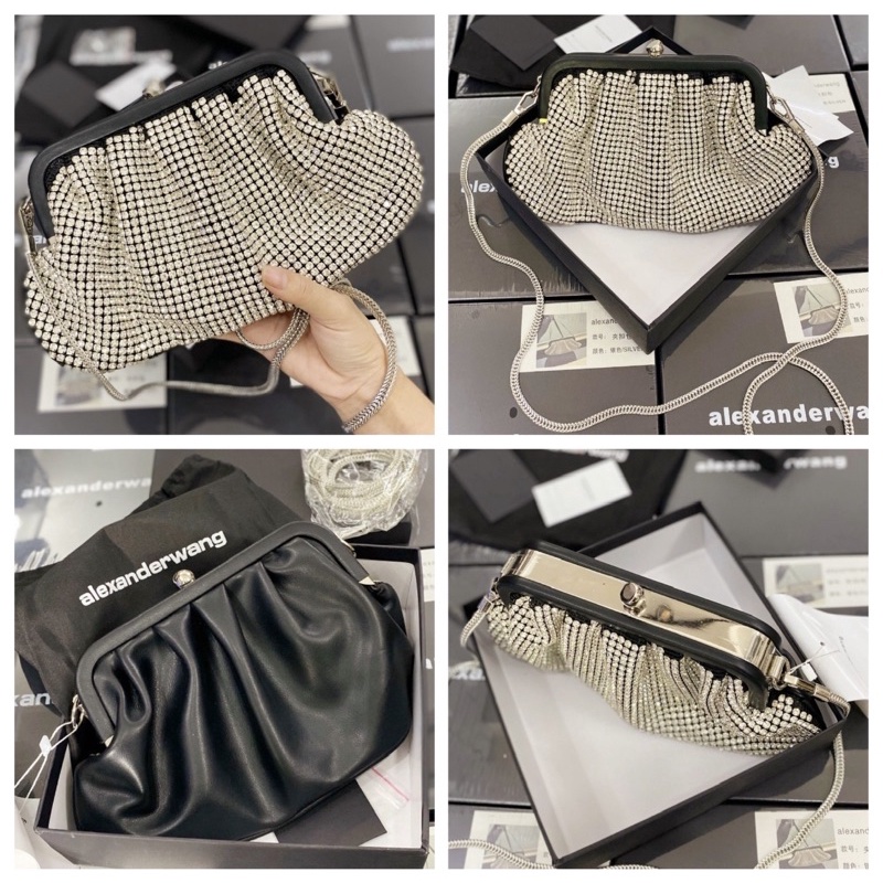 TNS - Túi clutch đính đá bling bling hottrend hợp đi tiệc 🅰️lex•xander Wang Classy Party Hand Bags