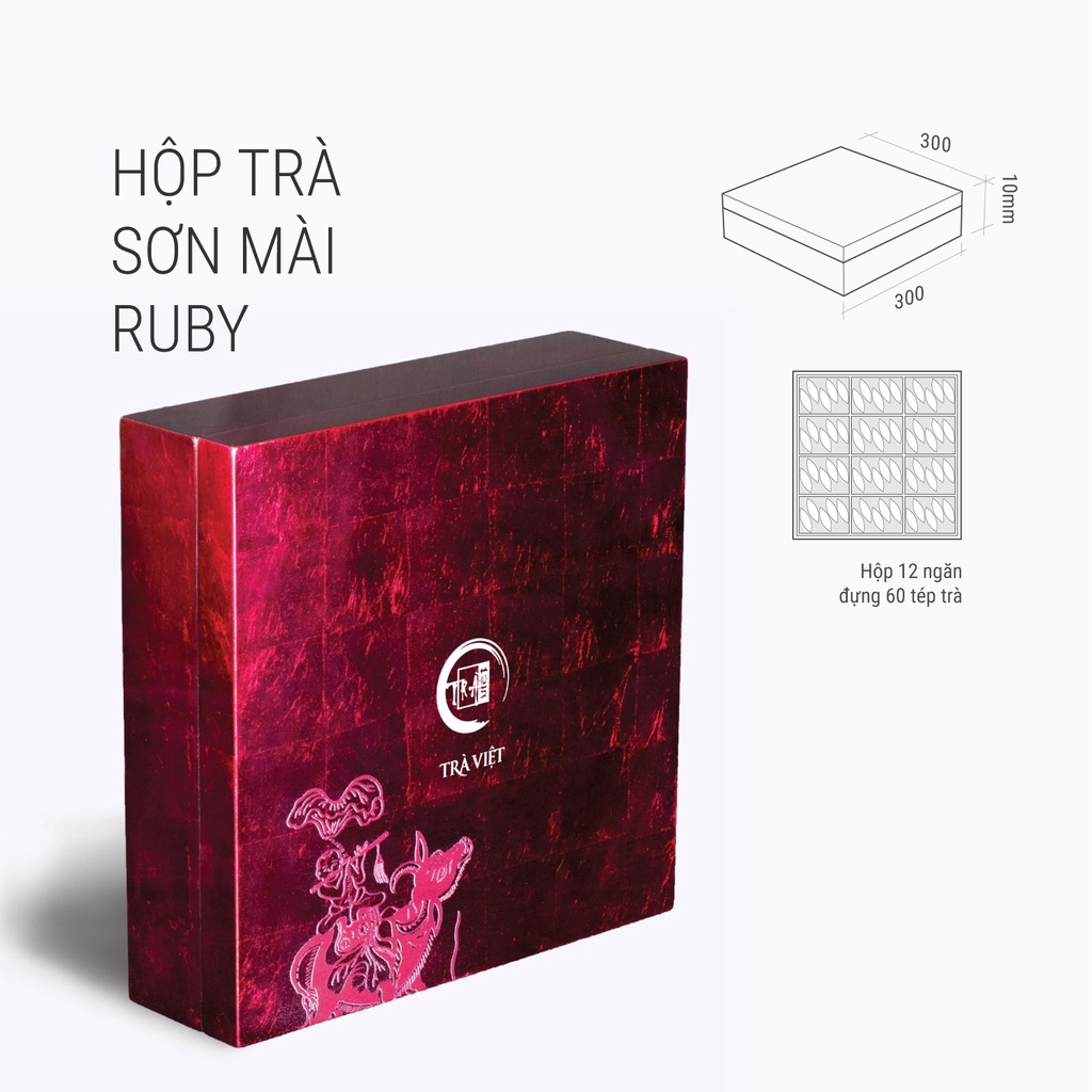 TRÀ VIỆT Hộp Quà Sơn Mài Đặc Biệt Ruby Cao Cấp