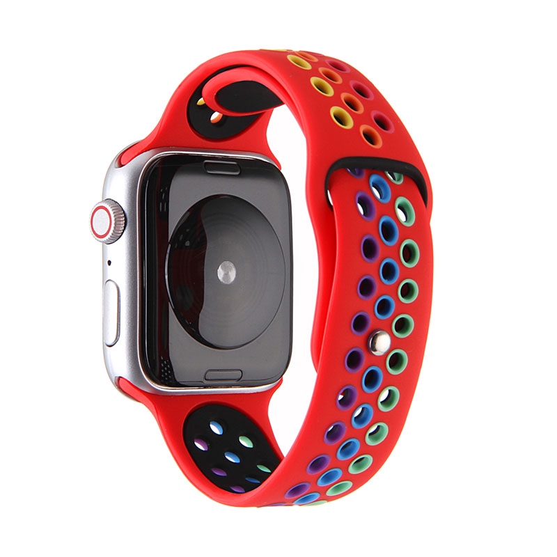 Dây Đeo Thoáng Khí Màu Cầu Vồng Cho Apple Watch Series 5 / 4 / 3 / 2 / 1 (42Mm / 38mm / 40mm / 44mm)