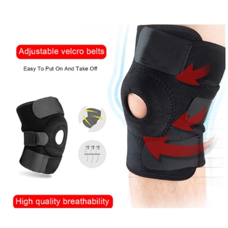 Đai Quấn Bảo Vệ Đầu Gối Màu Đen Có Thể Điều Chỉnh Hỗ Trợ Ổn Định Chơi Thể