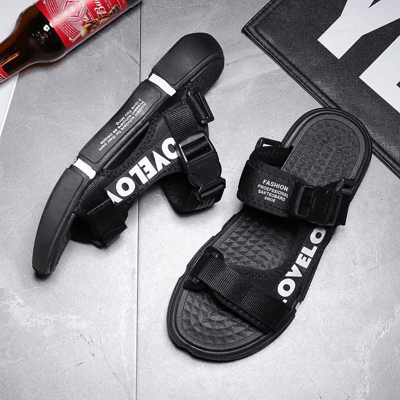 Dép sandal nam Chữ Lovee khóa zip xịn xò chắc chắn, xăng đan học sinh nam 2022