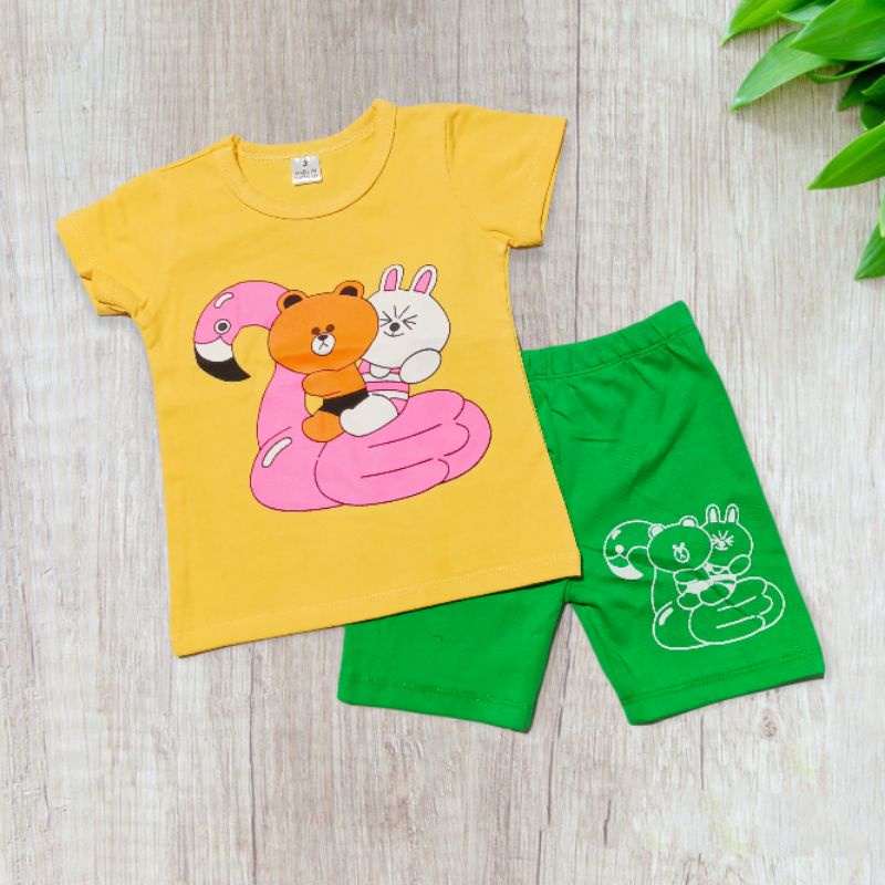 (8-22kg) Bộ lửng ngố cộc tay bé gái thun cotton 4 chiều mềm mát