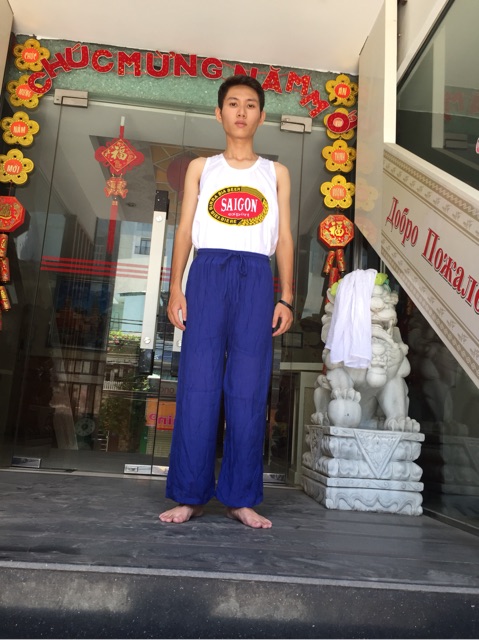 Quần Dài Ống Rộng Nam Nữ Xô Cotton Mỏng Mát Đi Biển Đi Phượt Chống Nắng Chống Muỗi Đốt - Âu Mỹ Hàn