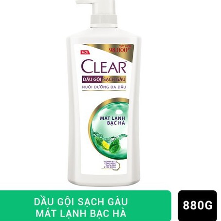 Dầu Gội Clear Bạc Hà chai 880g