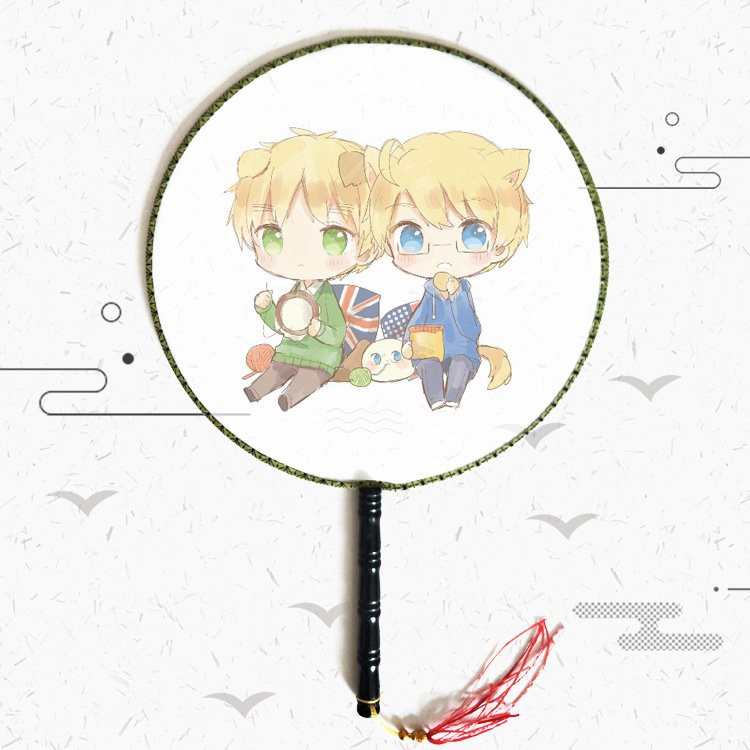 Quạt tròn cổ trang Hetalia - Axis Powers anime cầm tay