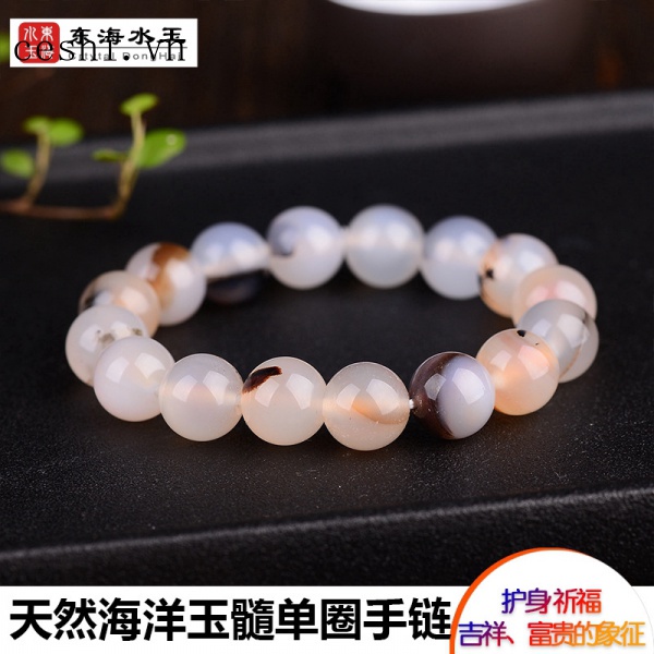 Vòng tay hạt đá hình tròn may mắn nhiều kích thước tùy chọn