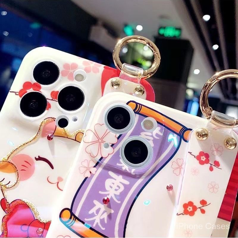 Ốp Lưng Hình Mèo Cầu Tài Nhiều Mẫu Mã Cho Điện Thoại iphone x 11 12 13 14 15 pro max plus