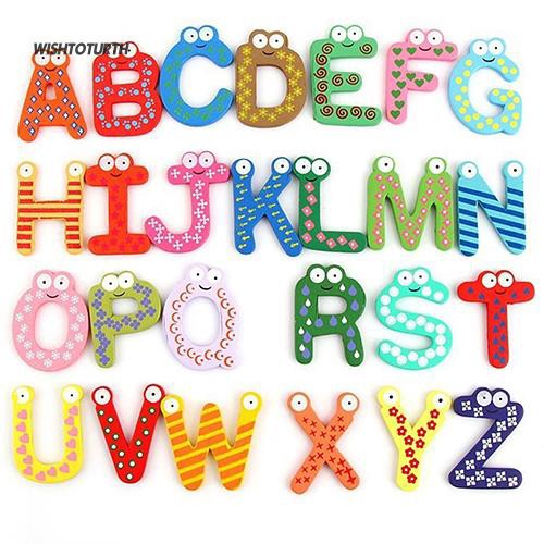 Set 26 chữ cái từ A-Z họa tiết chữ có mắt dễ thương độc đáo 5.8cm x 4cm x 0.5cm