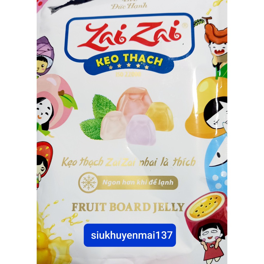 Thạch zaizai đức hạnh 2 loại  trà sữa _ trái cây túi 320 gr/hsd:7_8/22