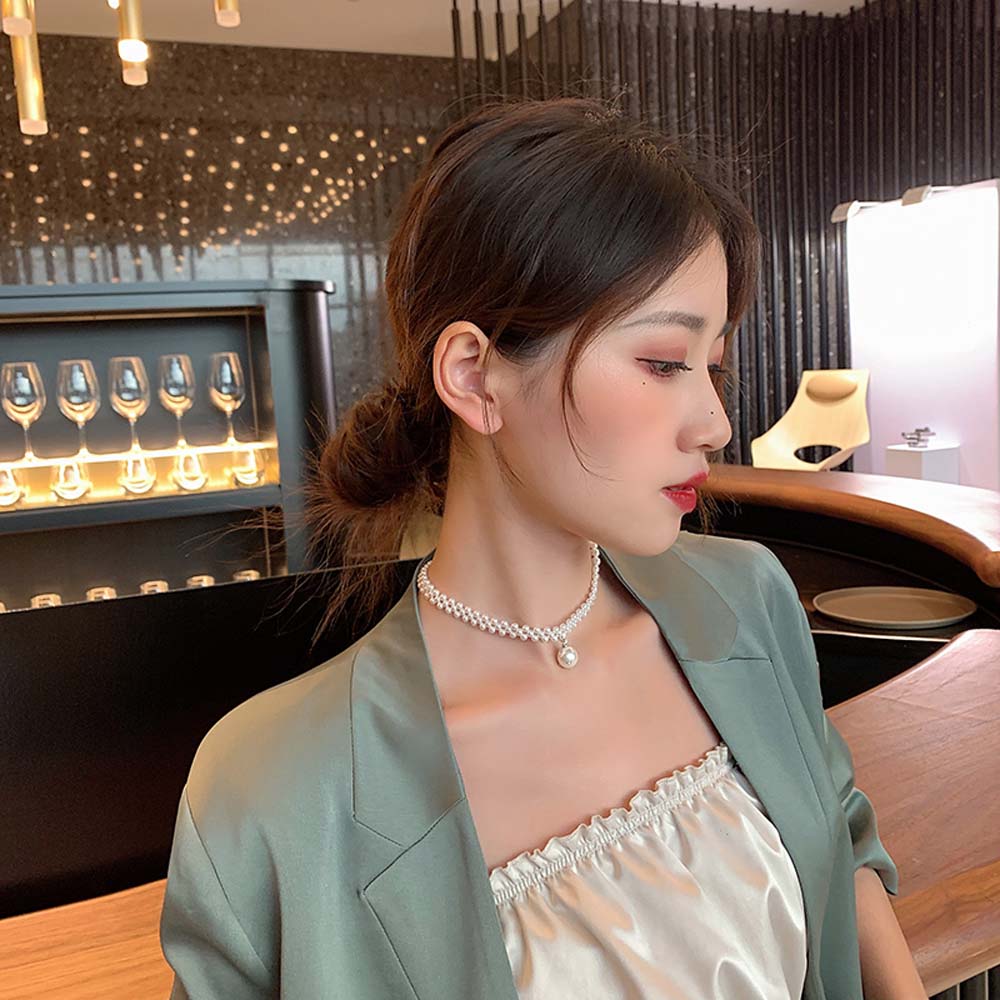 vòng cổ Hợp Kim Đính Ngọc Trai Giả Xinh Xắn Cho Nữ