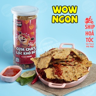 Cơm cháy lắc khô bò WowNgon 300g đồ ăn vặt Hà Nội vừa ngon vừa rẻ