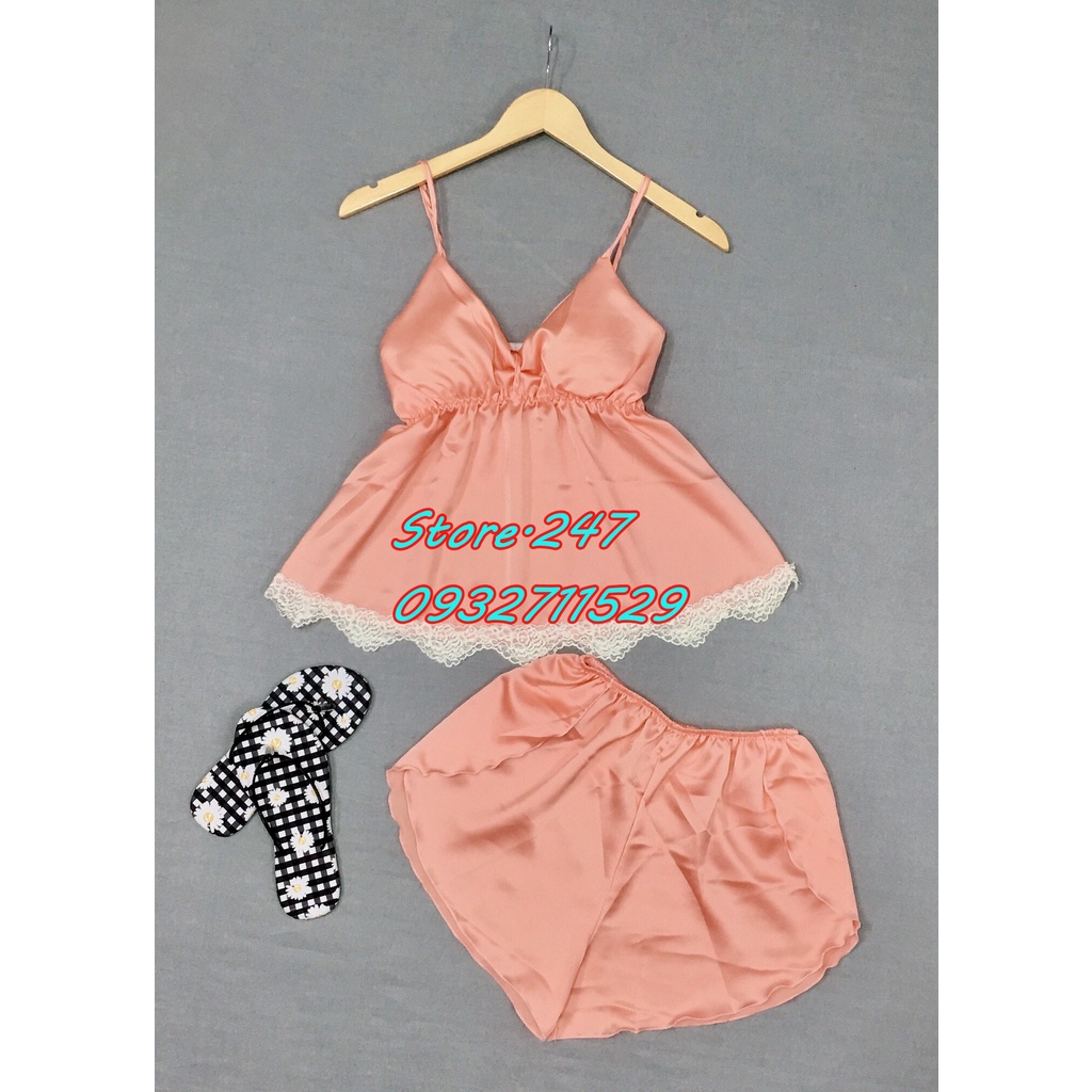 BỘ SATIN CÓ MÚT VIỀN REN DỄ THƯƠNG, SATIN MỊN MẶC MÁT ÍT NHĂN - HÀNG NHÀ MAY BAO ĐẸP