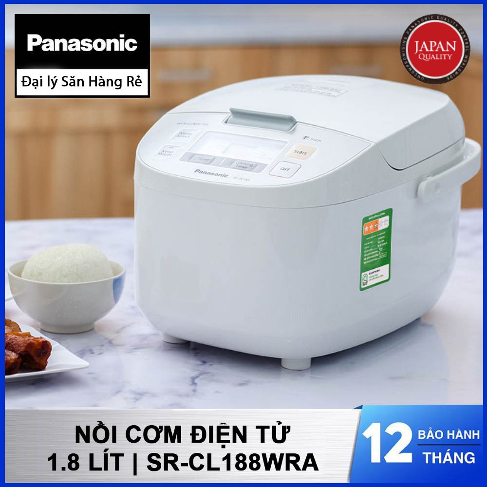 Nồi cơm điện tử Panasonic dung tích 1.8 lít SR-CL188WRA sản xuất Malaysia - Hàng chính hãng bảo hành 12 tháng