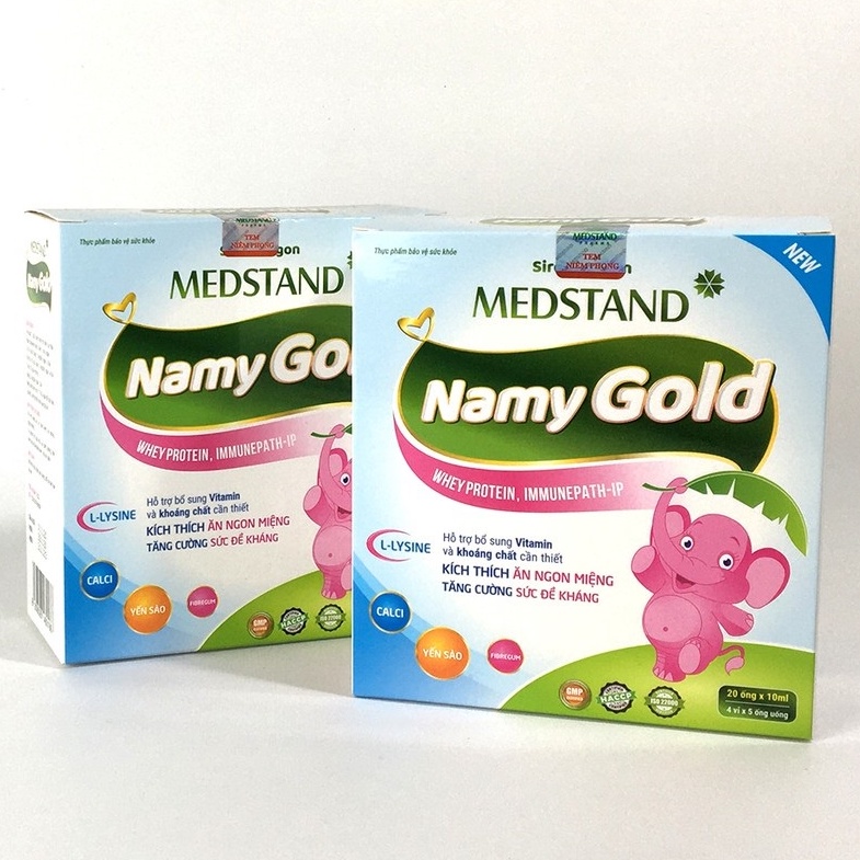 MEDSTAND NAMY GOLD SIRO -Bổ sung vitamin và khoáng chất, kích thích ăn ngon miệng, giảm tình trạng biếng ăn ở trẻ 20 ống