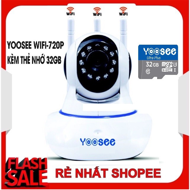 Camera IP Giám Sát Yoosee 360° HD 720p Kèm Thẻ Nhớ 32gb [PhIên Bản Tiếng VIệt] [Chất Lượng} - CB923