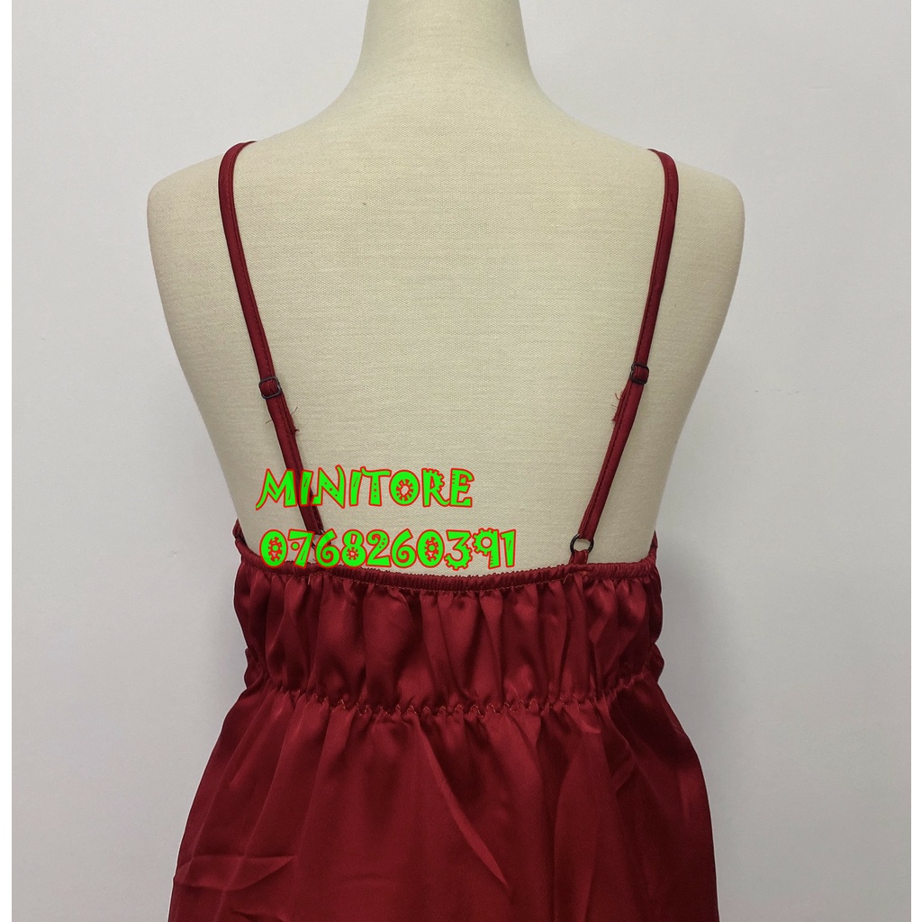 ĐẦM NGỦ SATIN SIÊU SEXY GỢI CẢM, CÓ MÚT VẢI MỀM MỊN MÁT MẶC NGỦ BAO ĐẸP - Bộ Satin 2 dây ren