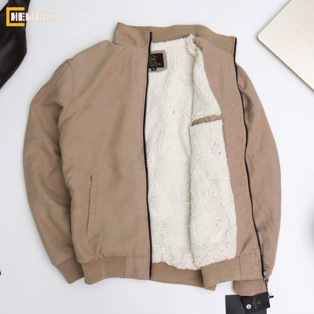 Áo khoác da lộn nam HEMADO lót lông cừu cao cấp SP0001